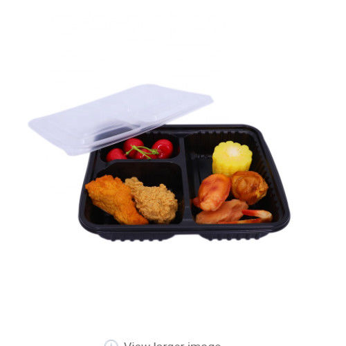 3 Compartments PP 3L Disposable Food Container 1mm Thickness