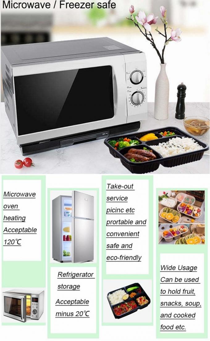 Hinged Lid 40PP 3L disposable food storage containers