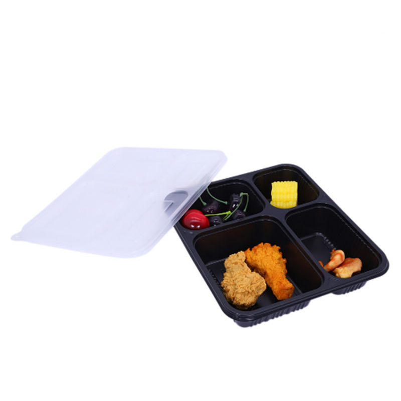 4 Compartment PP 1L Disposable Takeaway Food Container